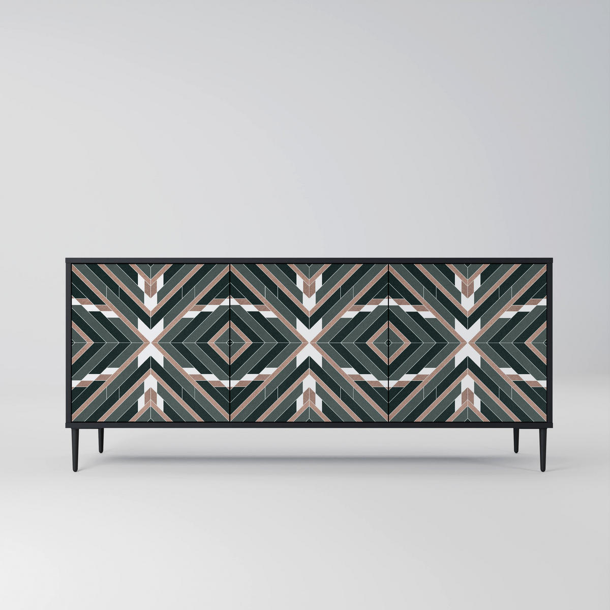 SIDEBOARD DIMENSION DELIGHTS, Eicheneffekt, 164,5x42x77,5 cm, 3 Türen - Eichefarben/Buchefarben, Holzwerkstoff/Buchenholz (164.5/77.5/42cm) - SpaceRebels