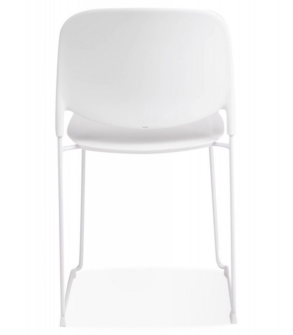 STUHL stapelbar Kunststoffsitz Metallstruktur Schlittengestell, Weiß 52,5x48,5x80 cm - Weiß, Kunststoff/Metall (53/80/49cm) - KADIMA DESIGN