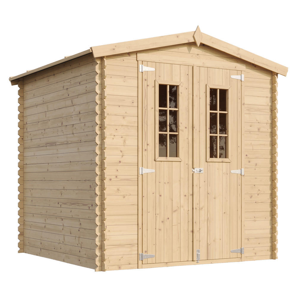 GARTENHAUS HOLZ mit Boden Imprägnierte B216xL206xH216 cm/ 3.53 m2 - M343C+M343G - Beige, Holz (216/224/200cm) - Timbela
