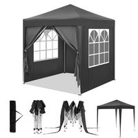 PAVILLON 2x2 m Anthrazit mit 4 Seitenwänden - Anthrazit, Textil/Metall (200/200cm) - Kaket