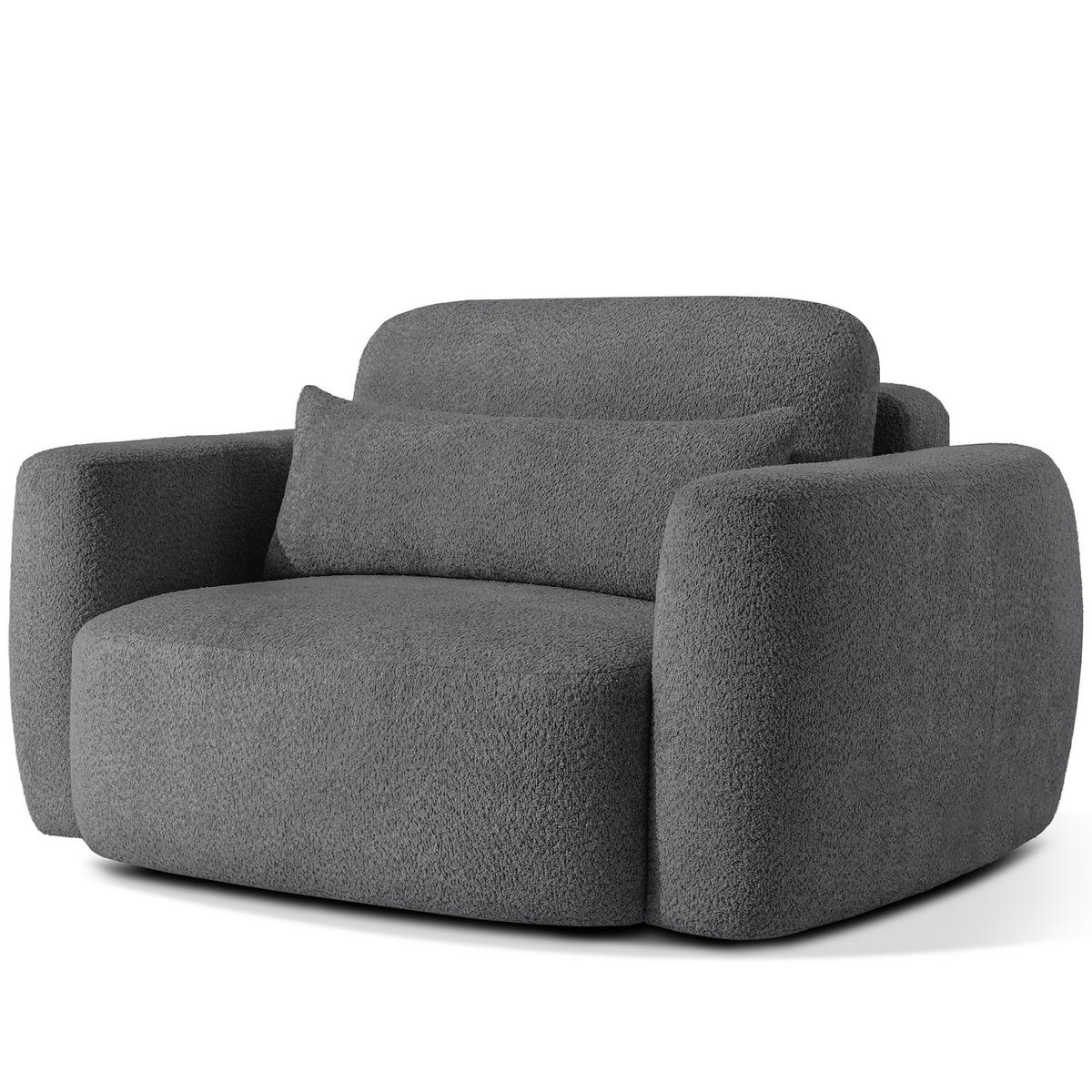 SESSEL ELOSA - Dunkelgrau, Holz/Textil (145/85/115cm) - KONSIMO®