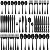 BESTECKSET 48-teilig für 8 Personen Schwarz - Schwarz, Metall