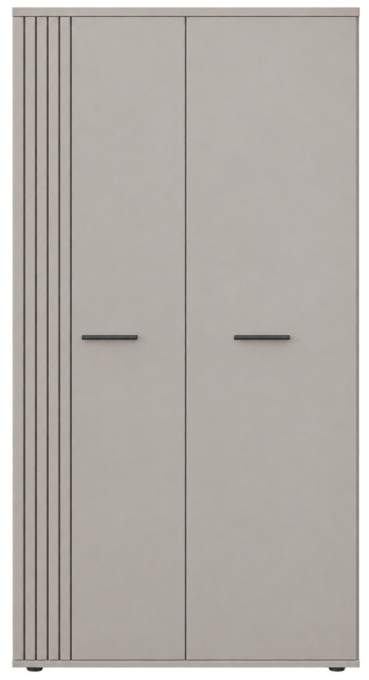 KLEIDERSCHRANK Kaschmir 2-türig 90 x 190 cm, Drehtürenschrank mit viel Stauraum - Kaschmir/Schwarz, Holzwerkstoff/Kunststoff (90/190/55cm) - Inn.Furn