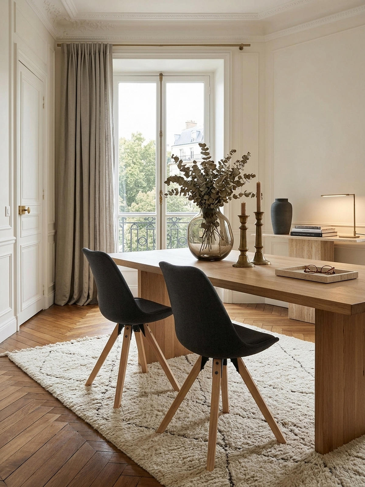 ESSZIMMERSTUHL 2er Set Stoffbezug mit Holzgestell Skandinavisch gepolstert, Anthrazit 49x52x87 cm - Anthrazit/Beige, Holz/Textil (49/87/52cm) - KADIMA DESIGN