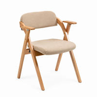KLAPPSTUHL mit Armlehnen 2er-Set Buchenholz Khaki - Braun, Holz (60/79/52.5cm) - Meubliv