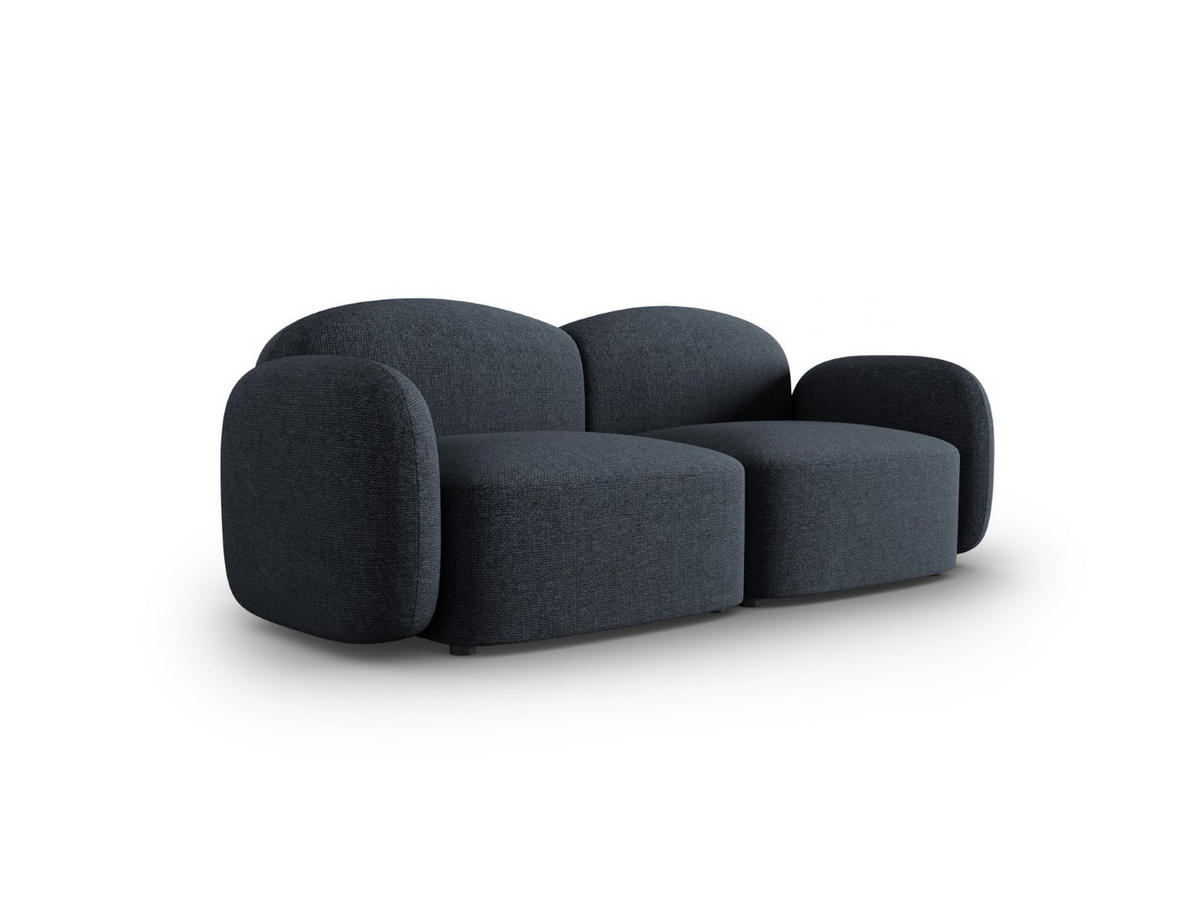 SOFA Blair aus Chenille-Stoff blau melange 2 Sitzplätze - Blau, Textil (87/80/194cm) - Micadoni