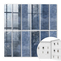 SCHLÜSSELBOX Weiß 30x30 cm – Türöffnung nach rechts - Blaue Fliesen - Blau, Metall (30/30/5cm) - TULUP