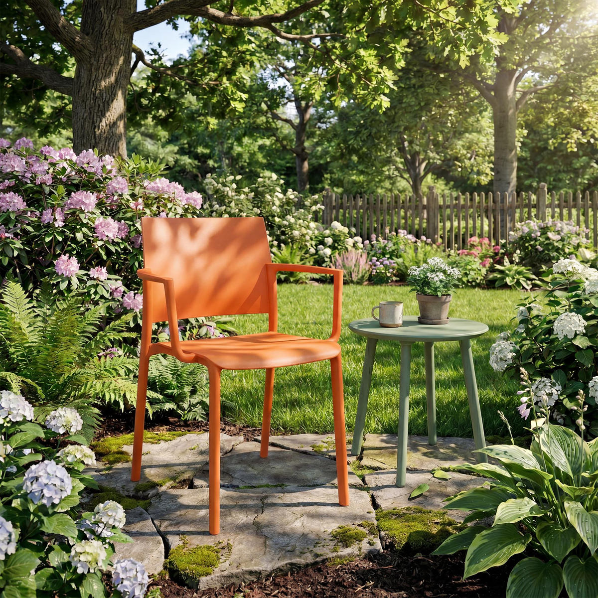 GARTENSTUHL Kunststoff Orange - Orange, Kunststoff (57/81/52cm) - CLP