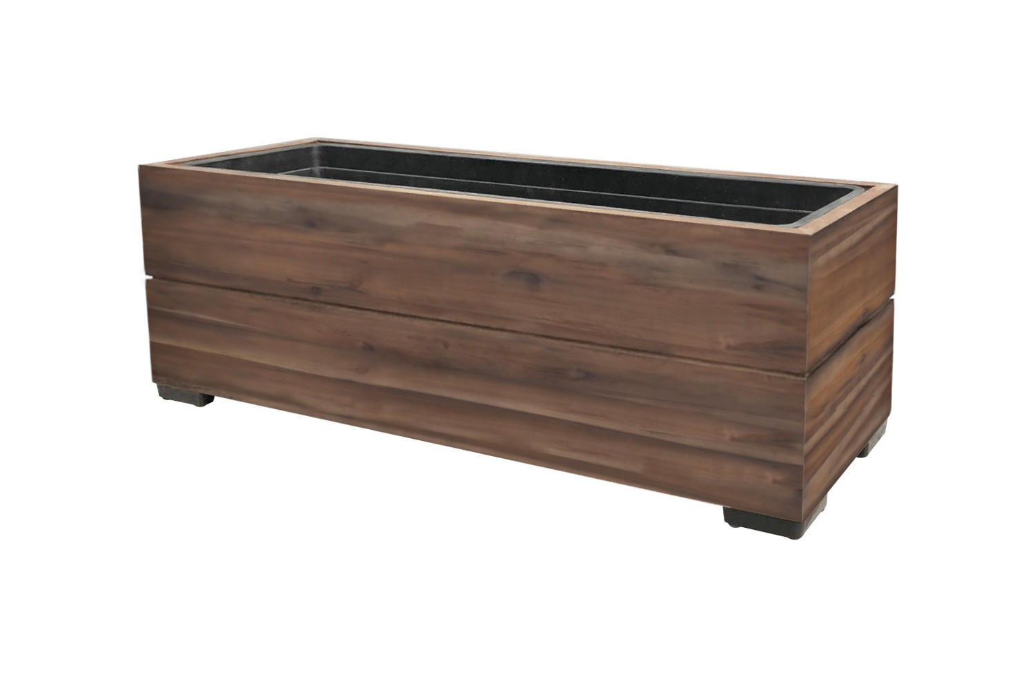 PFLANZKASTEN Colorado 1, 20,5x62 cm, Akazienholz, Braun - Dunkelbraun, Holz (20.5/20.5/62cm) - dasmöbelwerk