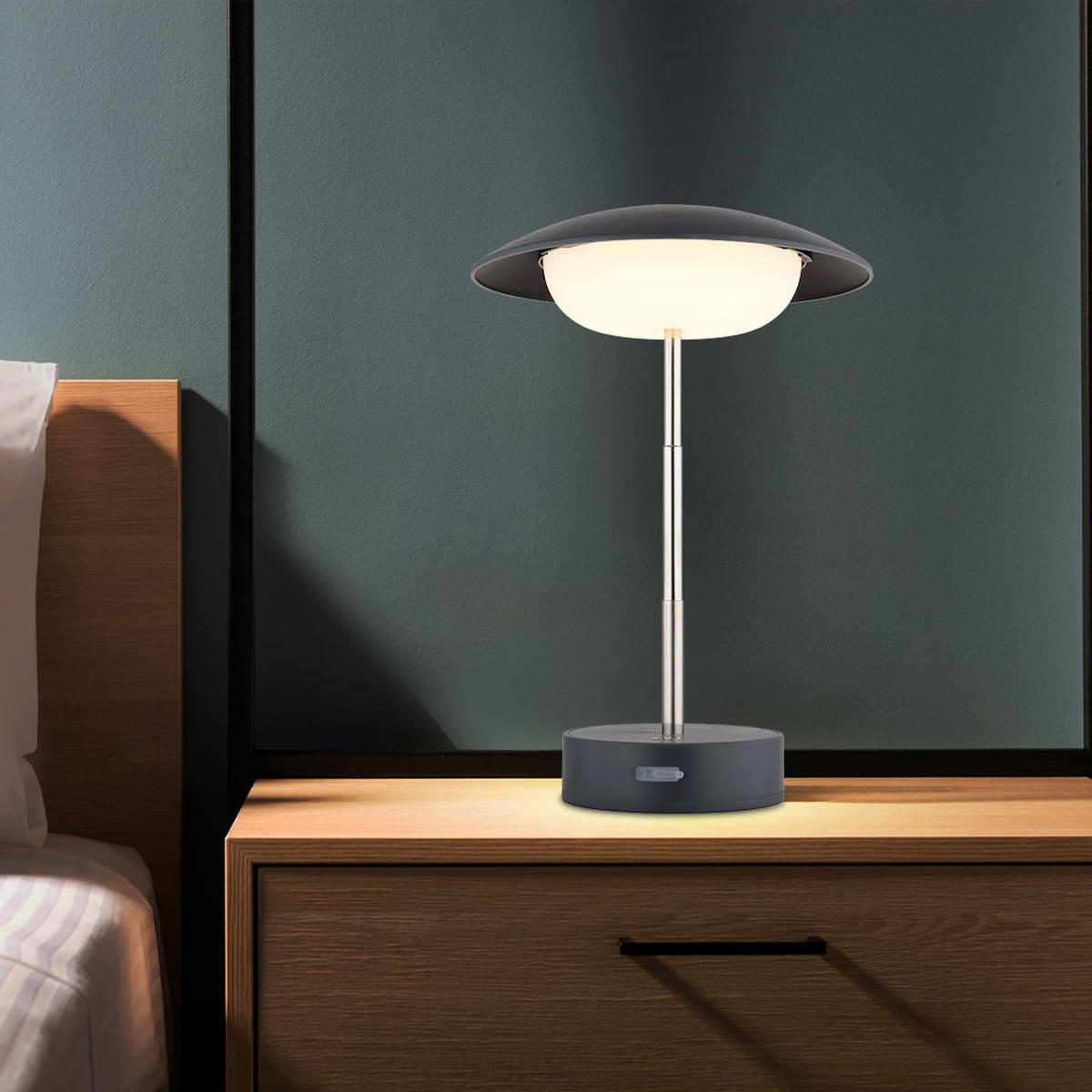 LED TISCHLEUCHTE TOMO Anthrazit - Anthrazit, Metall (15/19/26cm) - Globo Lighting