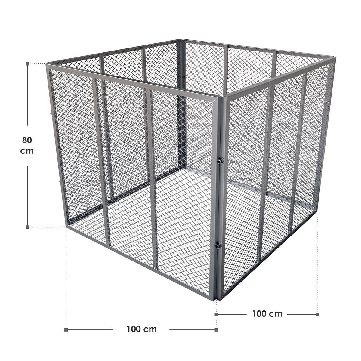 KOMPOSTER Metall silber 800L - Silberfarben, Metall (100/80/100cm) - Juskys