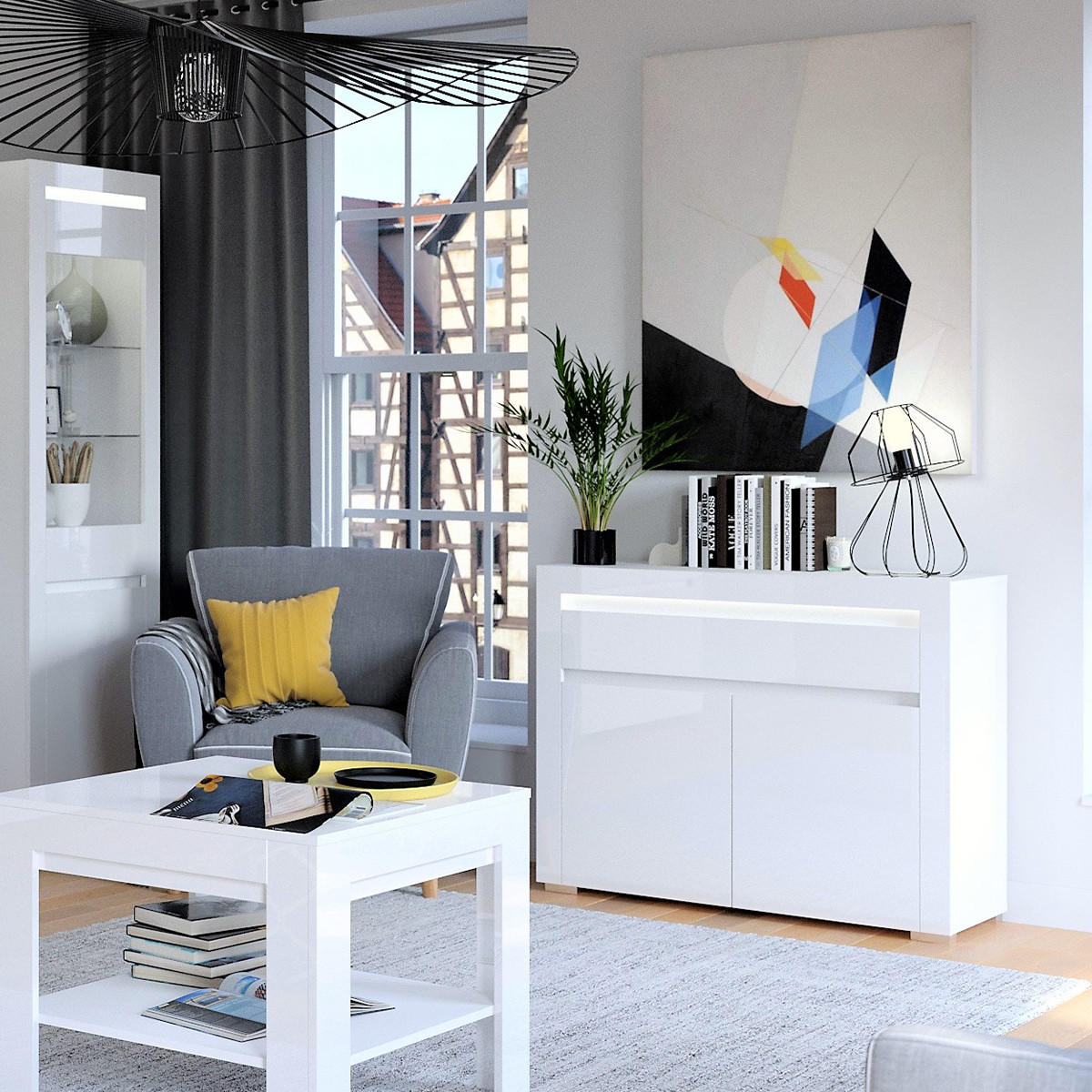 SIDEBOARD Kasla Weiß - Weiß, Holzwerkstoff (106/84/39cm) - Petits-meubles