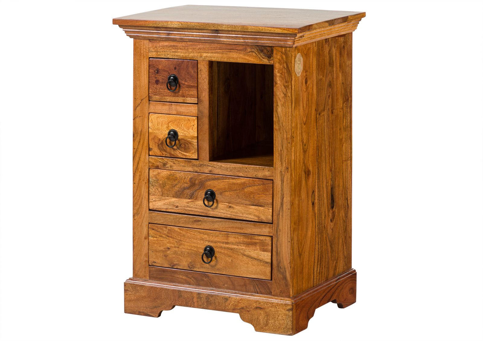 KOMMODE Akazie 55x40x80 honig lackiert OXFORD #0503 - Braun, Holz (55/80/40cm) - Massivmoebel24
