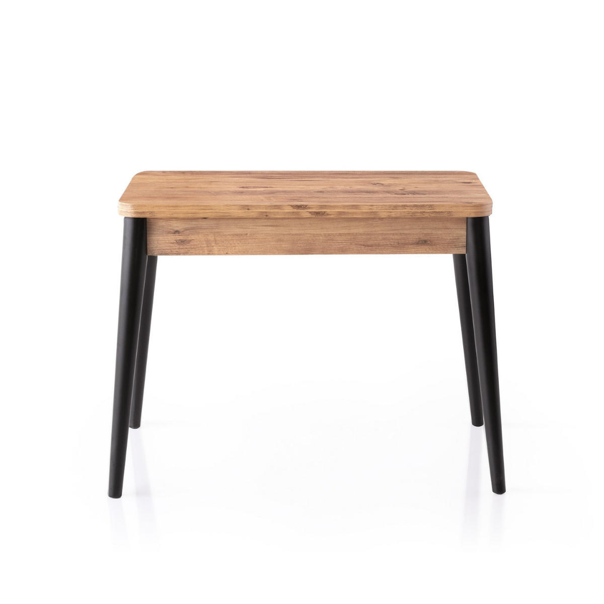 TISCH dekor atlantik-kiefer und schwarz - dolunay 100/60/75 cm - Eschefarben, Holzwerkstoff (65/60/75cm) - Calicosy