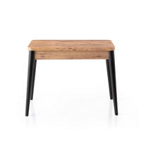 TISCH dekor atlantik-kiefer und schwarz - dolunay 100/60/75 cm - Eschefarben, Holzwerkstoff (65/60/75cm) - Calicosy