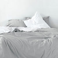 BETTBEZUG basic 135/140x200 cm (standardgrösse) grau - Grau, Textil (140/200cm) - Happy Friday