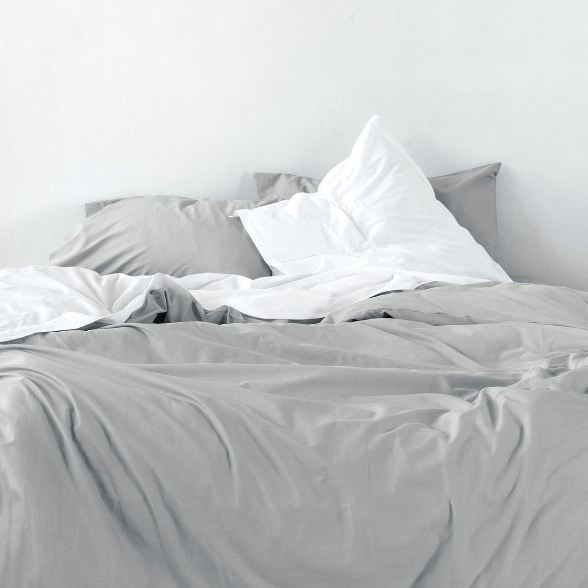 BETTBEZUG basic 135/140x200 cm (standardgrösse) grau - Grau, Textil (140/200cm) - Happy Friday