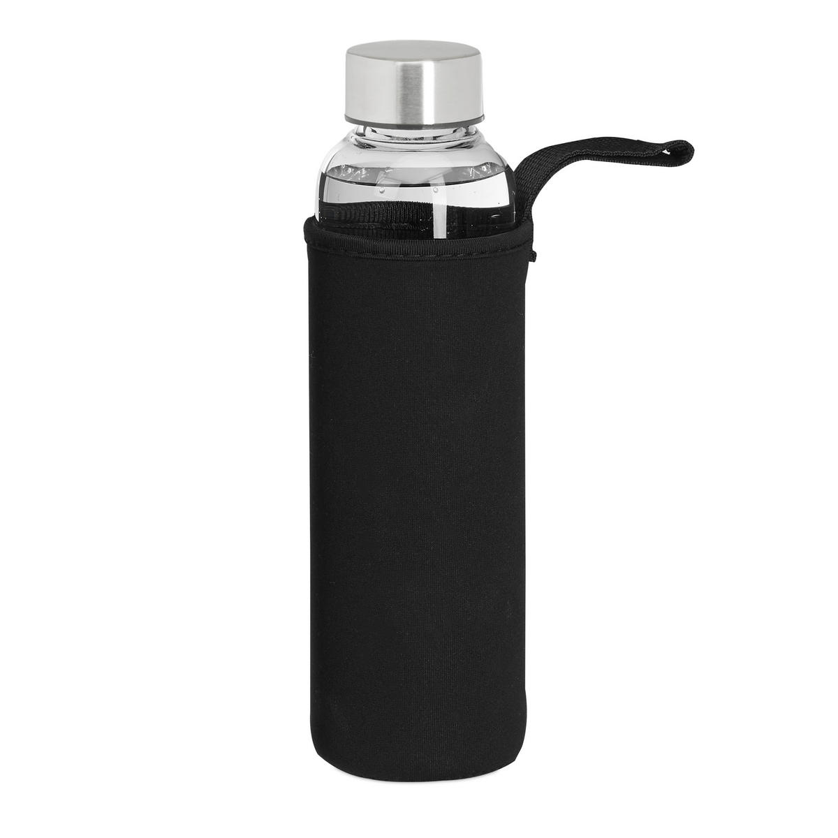 6XTRINKFLASCHE - Multicolor, Glas/Kunststoff (0.5L) - Relaxdays