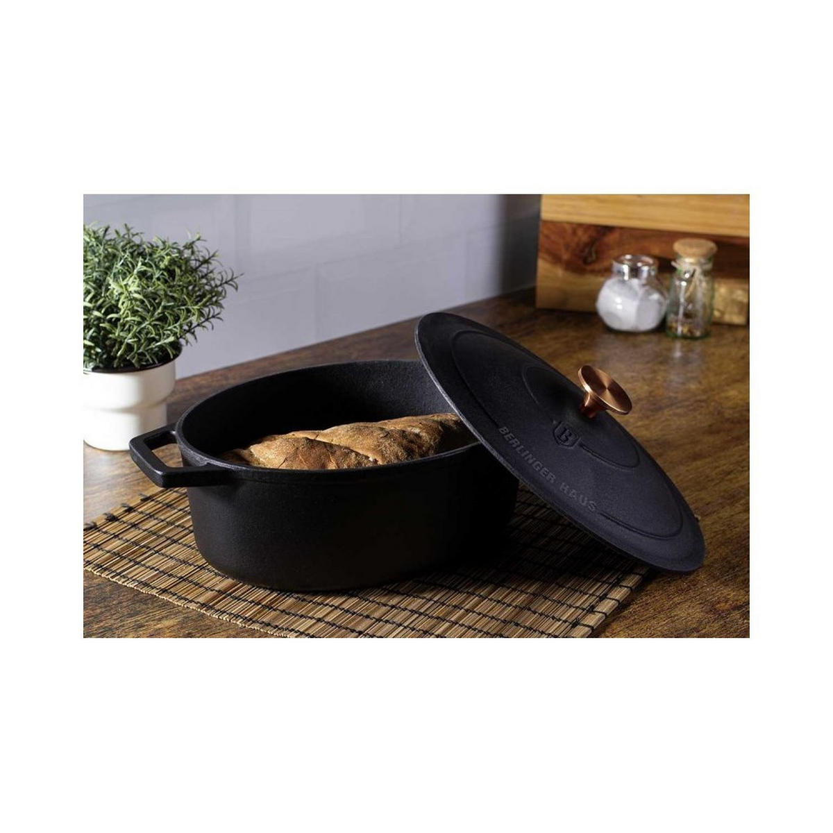 GUSSEISENBRÄTER 4,6l 30077 - Schwarz, Metall (30/22/12cm) - Berlinger Haus