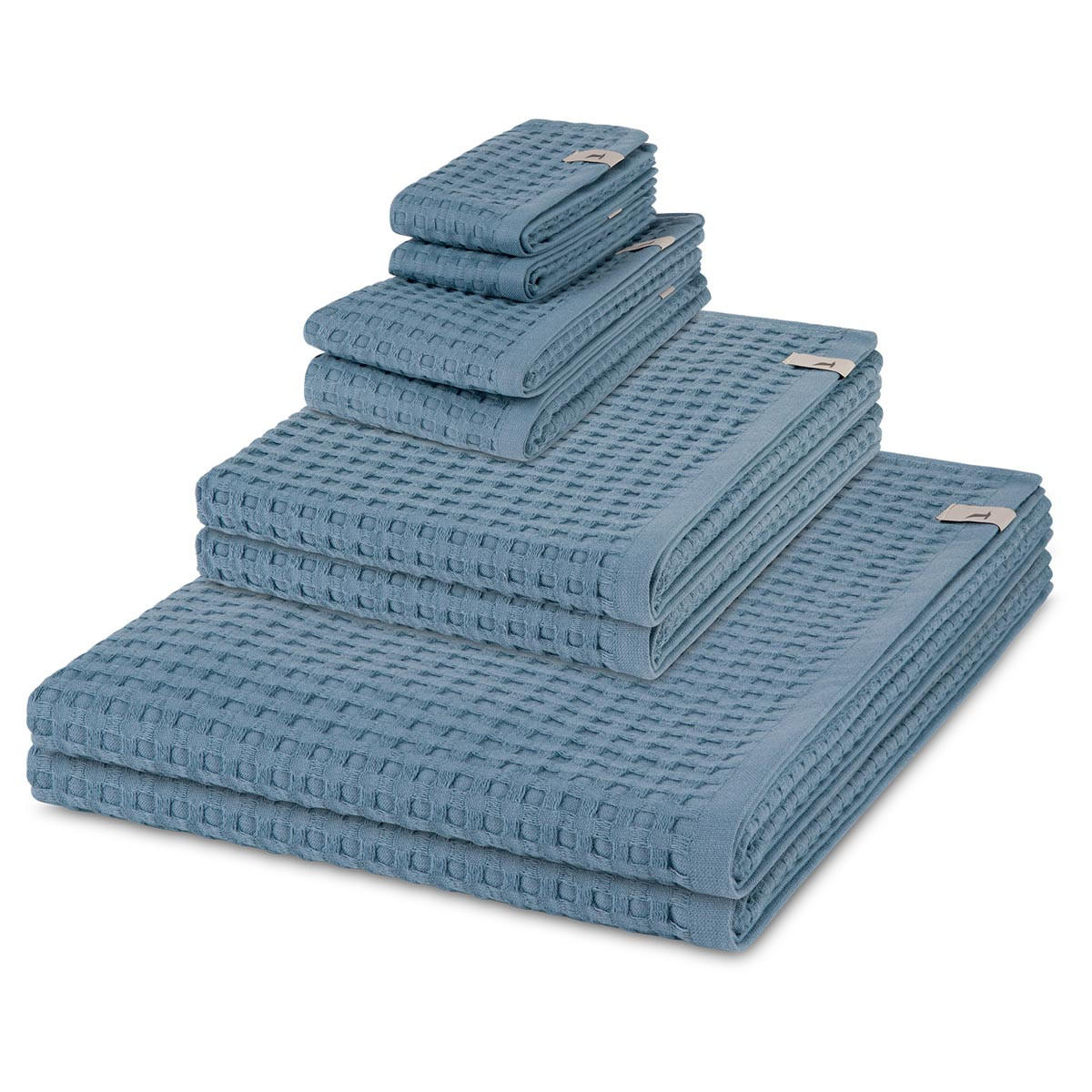 FROTTIERSET Piquee 8-teilig - Hellblau, Textil (50/100cm) - MÖVE