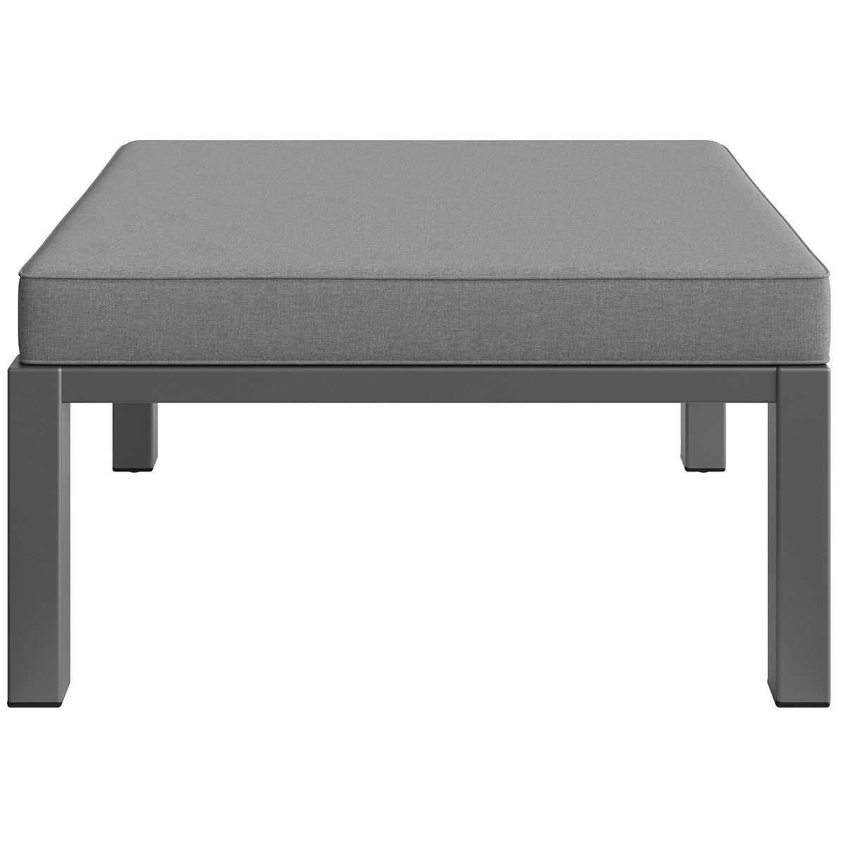 GARTENLOUNGE-SET 150/81,5/76 cm modular mit Akazienholz-Tischen und atmungsaktiven Kissen, Grau - Grau, Metall - Redom