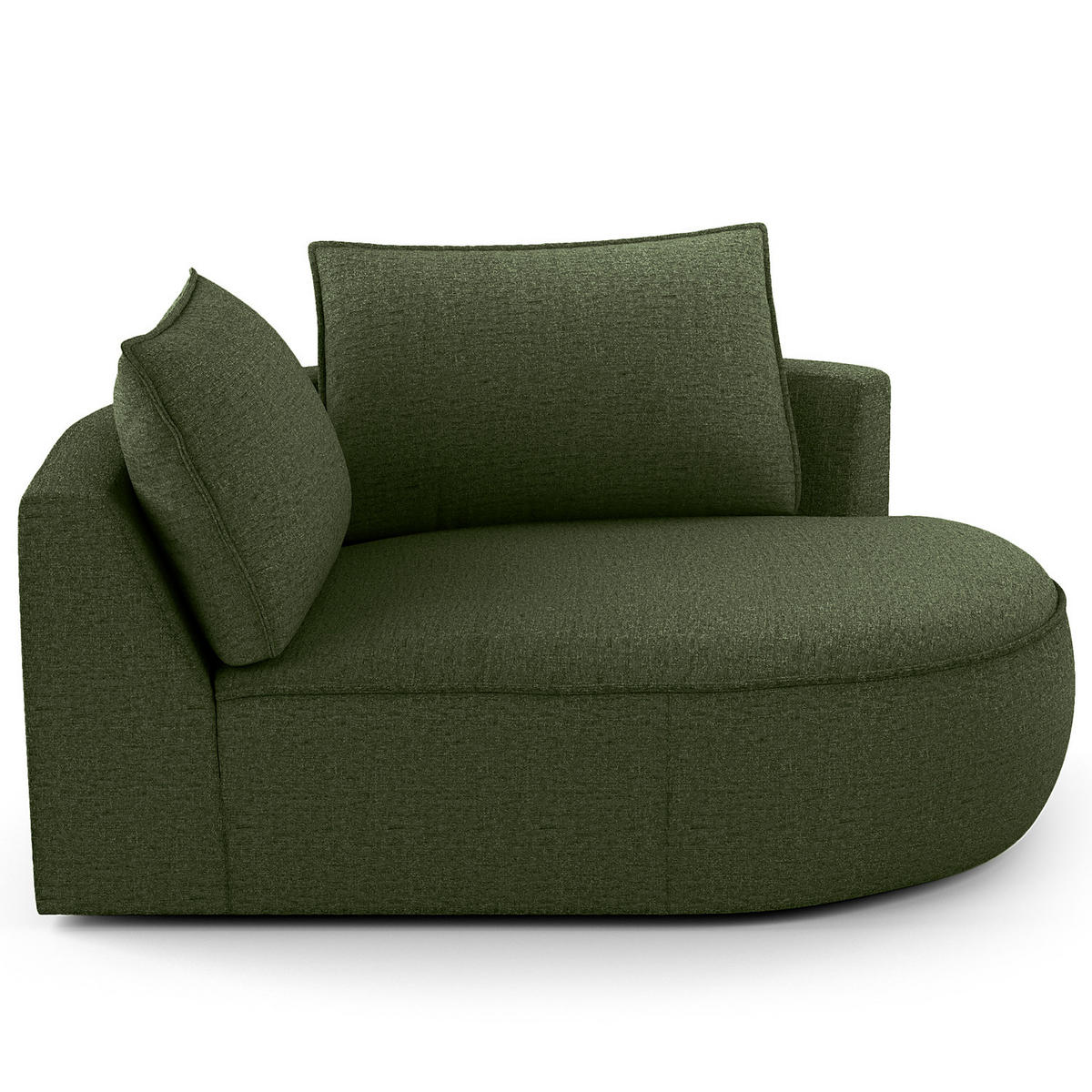 OTTOMANE - modular - Schwarz/Grün, Kunststoff/Textil (126/82/154cm) - home24