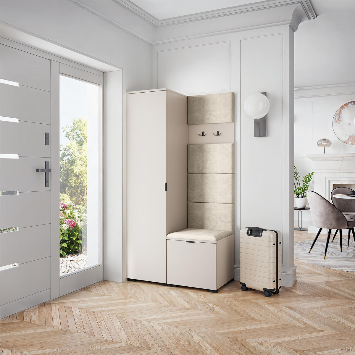 GARDEROBENSCHRANK LORI 95/181/51 cm Modern Kaschmir - Kaschmir, Holzwerkstoff (95/181/51cm) - MASSENO