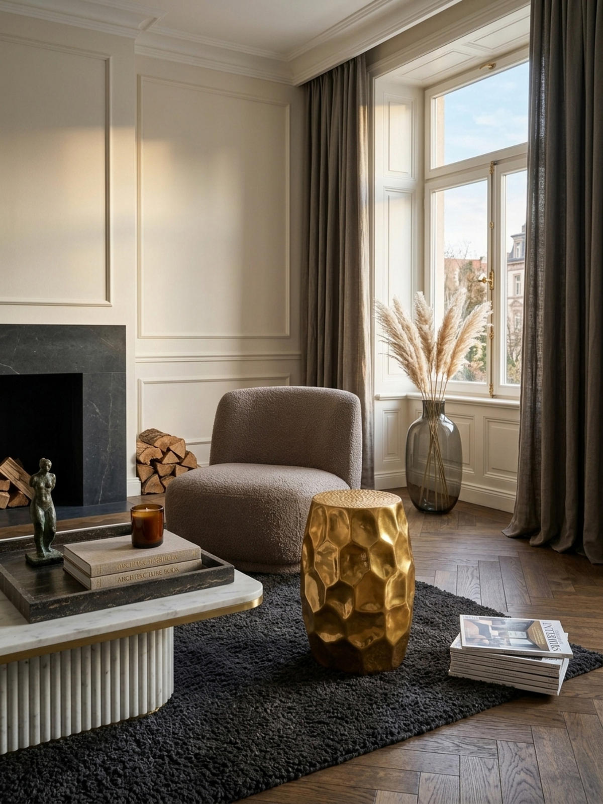 BEISTELLTISCH Aluminium Hammerschlag Pflegeleicht ENNS, Gold 30x30x47 cm - Goldfarben, Metall (30/30/47cm) - KADIMA DESIGN