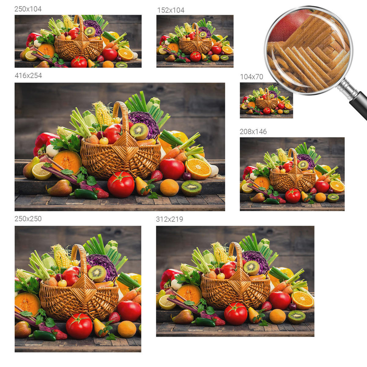 FOTOTAPETE 104x70 cm - Fruchtige Fülle - Schwarz, Textil (104/70cm) - Wallfluent