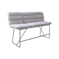 THEKENBANK VINCE Hellgrau Webstoff - Hellgrau, Textil (180/110/56cm) - KAWOLA