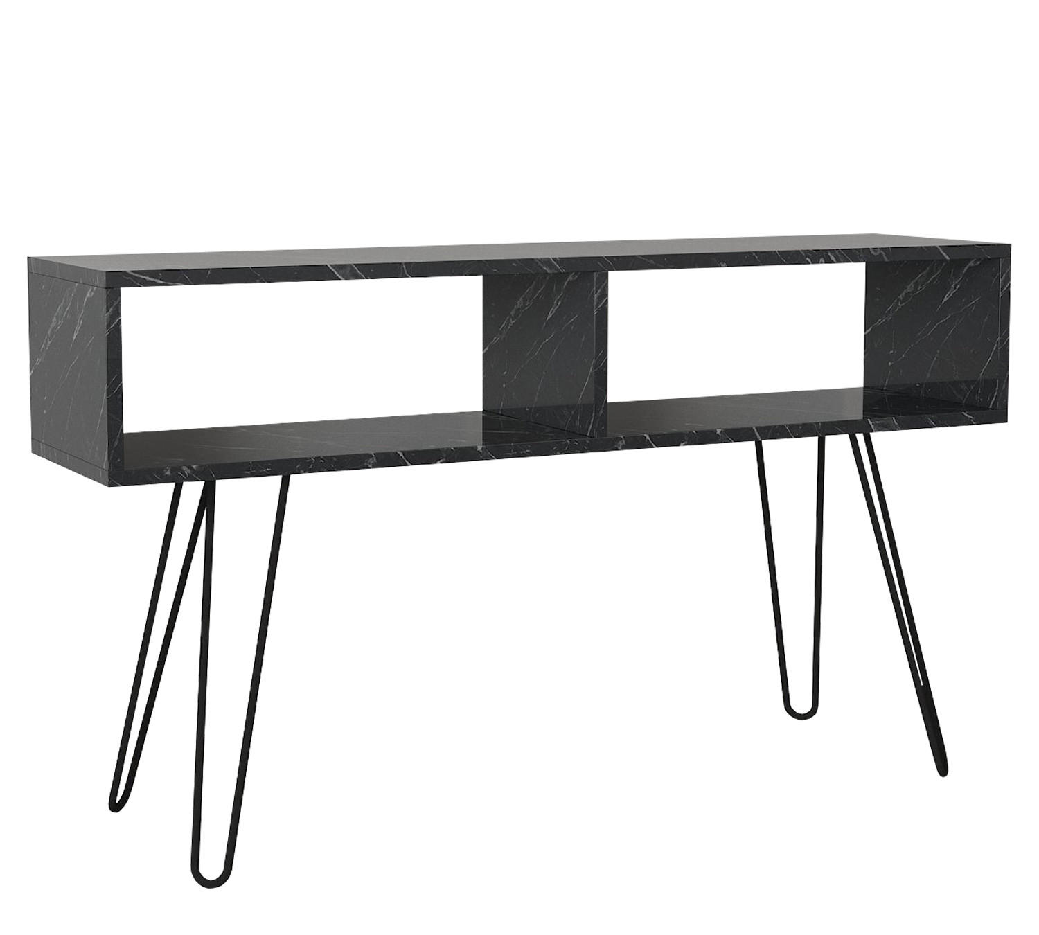 TV-LOWBOARD Alya mit Metallfüße Marmor Optik - Schwarz, Holzwerkstoff/Metall (120/68.5/29.5cm) - moebel17
