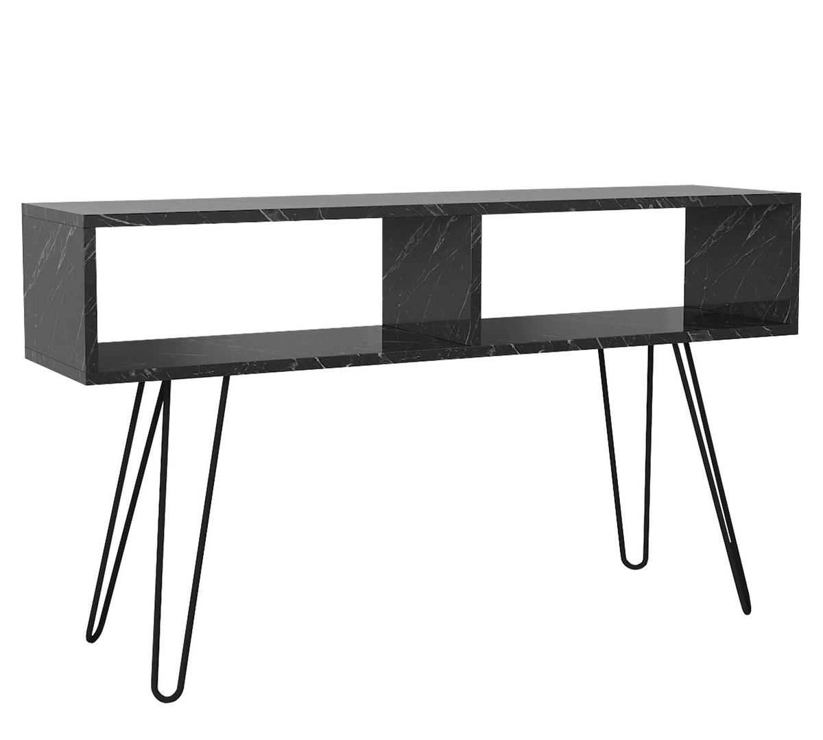 TV-LOWBOARD Alya mit Metallfüße Marmor Optik - Schwarz, Holzwerkstoff/Metall (120/68.5/29.5cm) - moebel17
