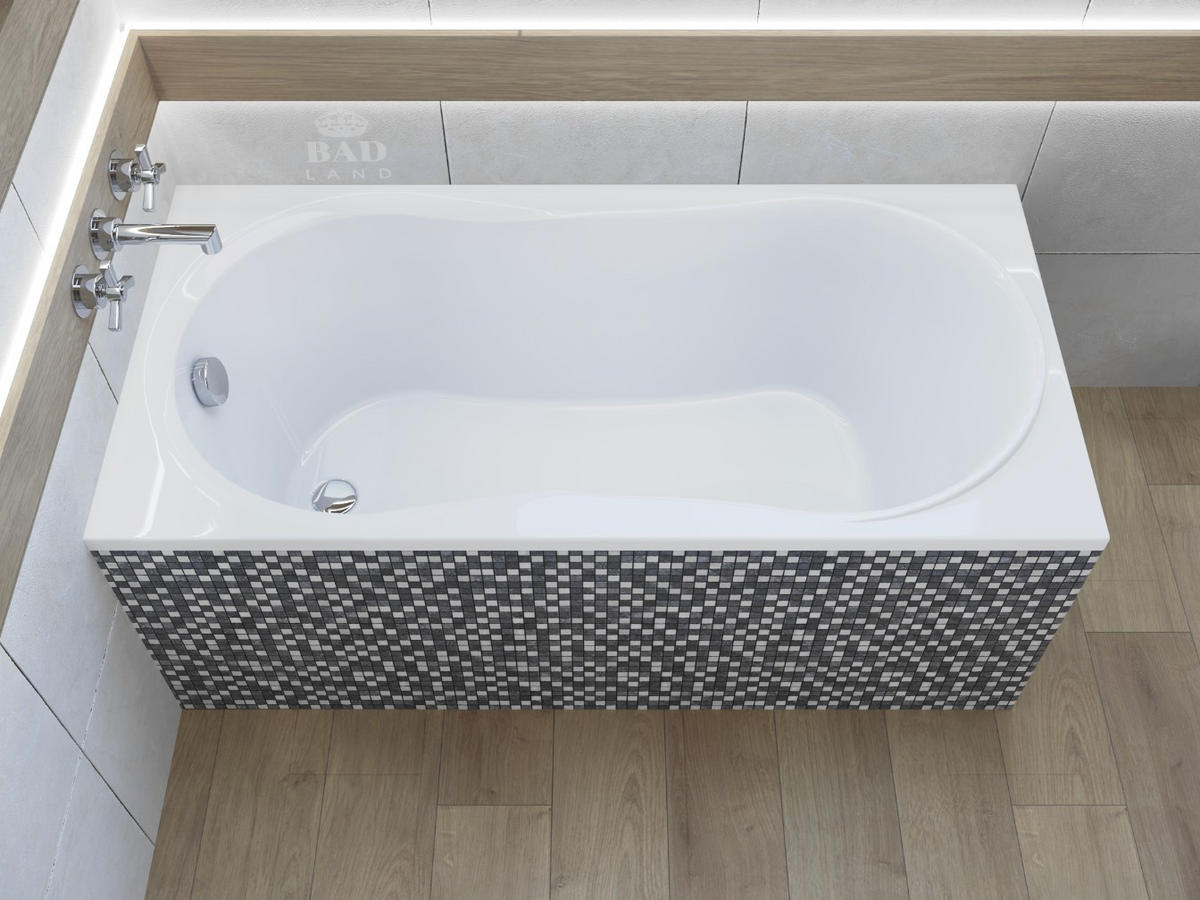 BADEWANNE Rechteck GRACJA 170/70 Ablauf & Füße - Weiß, Kunststoff (70/56/170cm) - bad land