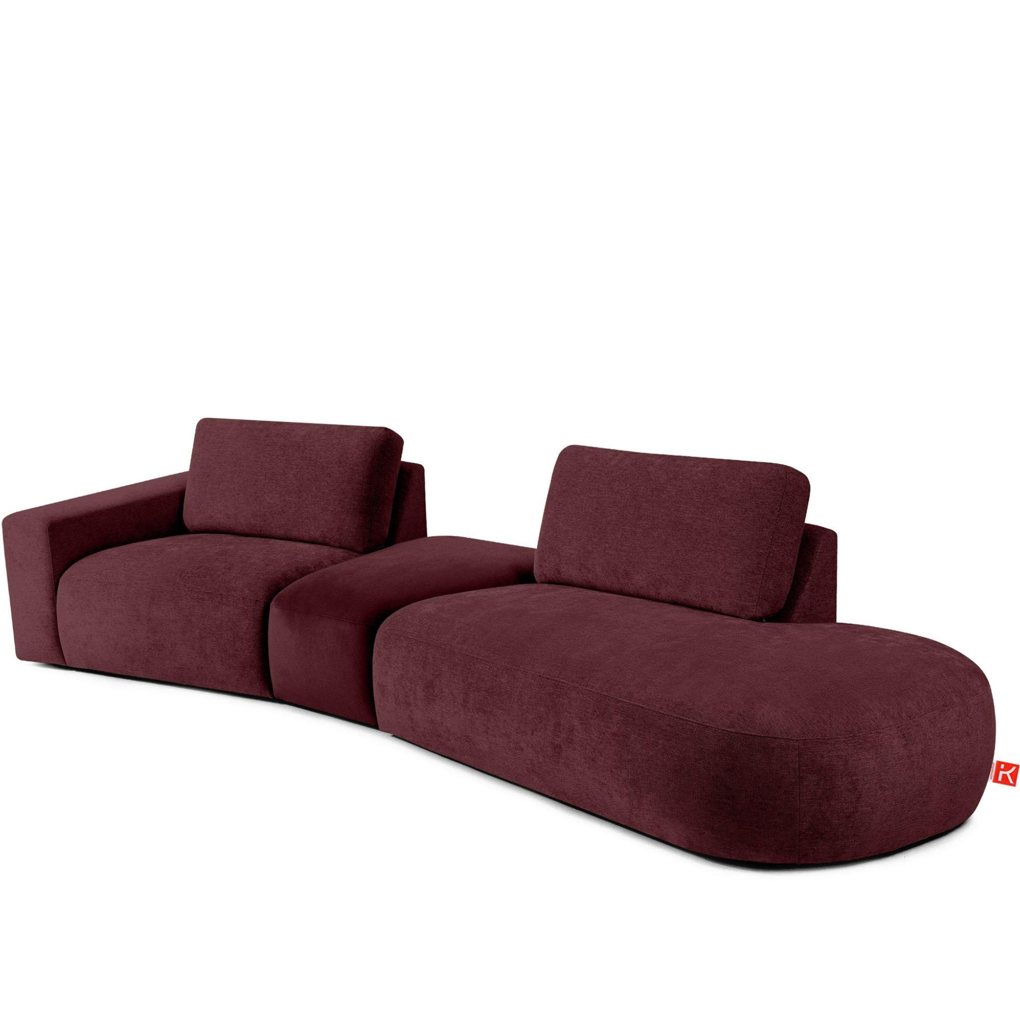 4-SITZER ECKSOFA ZUCCO Chenille rechts, Violett - Violett, Textil (350/84/105cm) - KONSIMO®