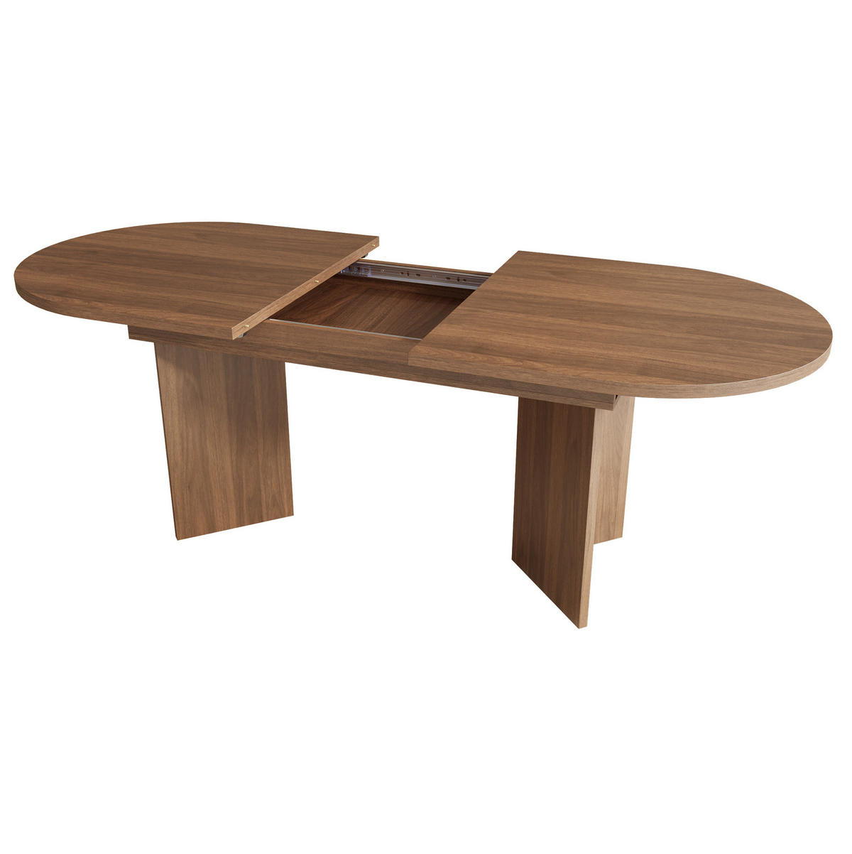 ESSTISCH 160/80/75 cm nussbaumfarben aus MDF mit Ausziehfunktion - Walnussfarben, Holzwerkstoff (160/80/75cm) - OKWISH