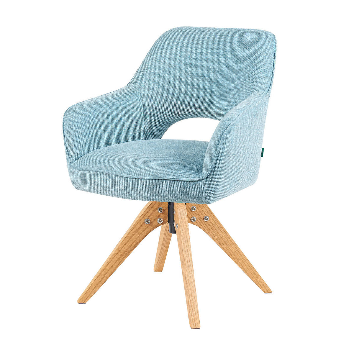 DREHSTUHL Mika-Lena - Honigeiche/Hellblau, Eichenholz/Holz (60/87/65cm) - DUBI Möbel
