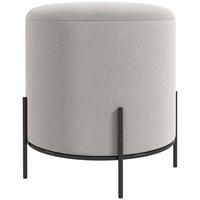 POUF DE-16375 Samtbezug mit Stahlbeinen Hellgrau - Hellgrau, Textil (35/38/35cm) - ComfortXL