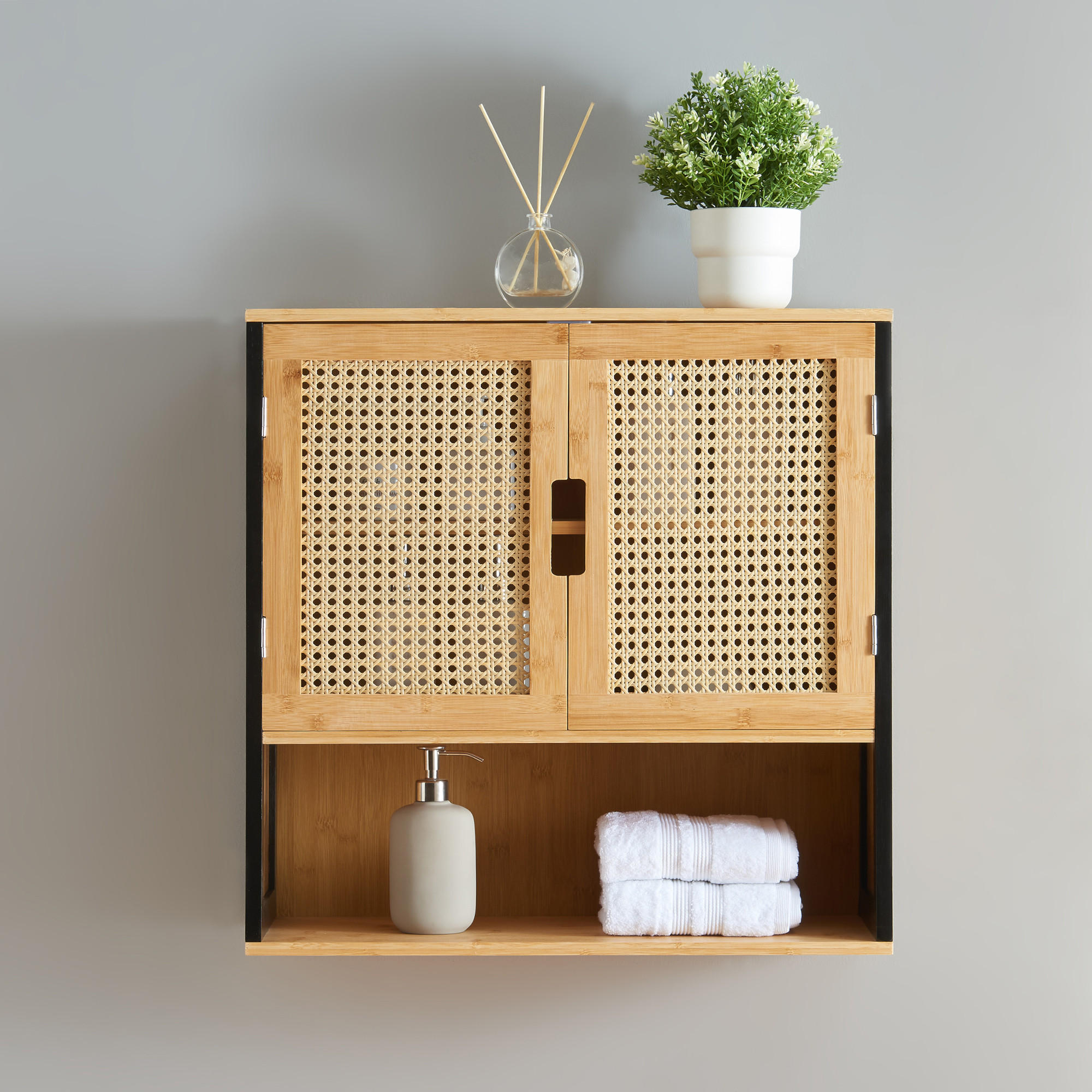 HÄNGESCHRANK Tervola - Naturfarben, Holz (60/60/20cm) - [en.casa]