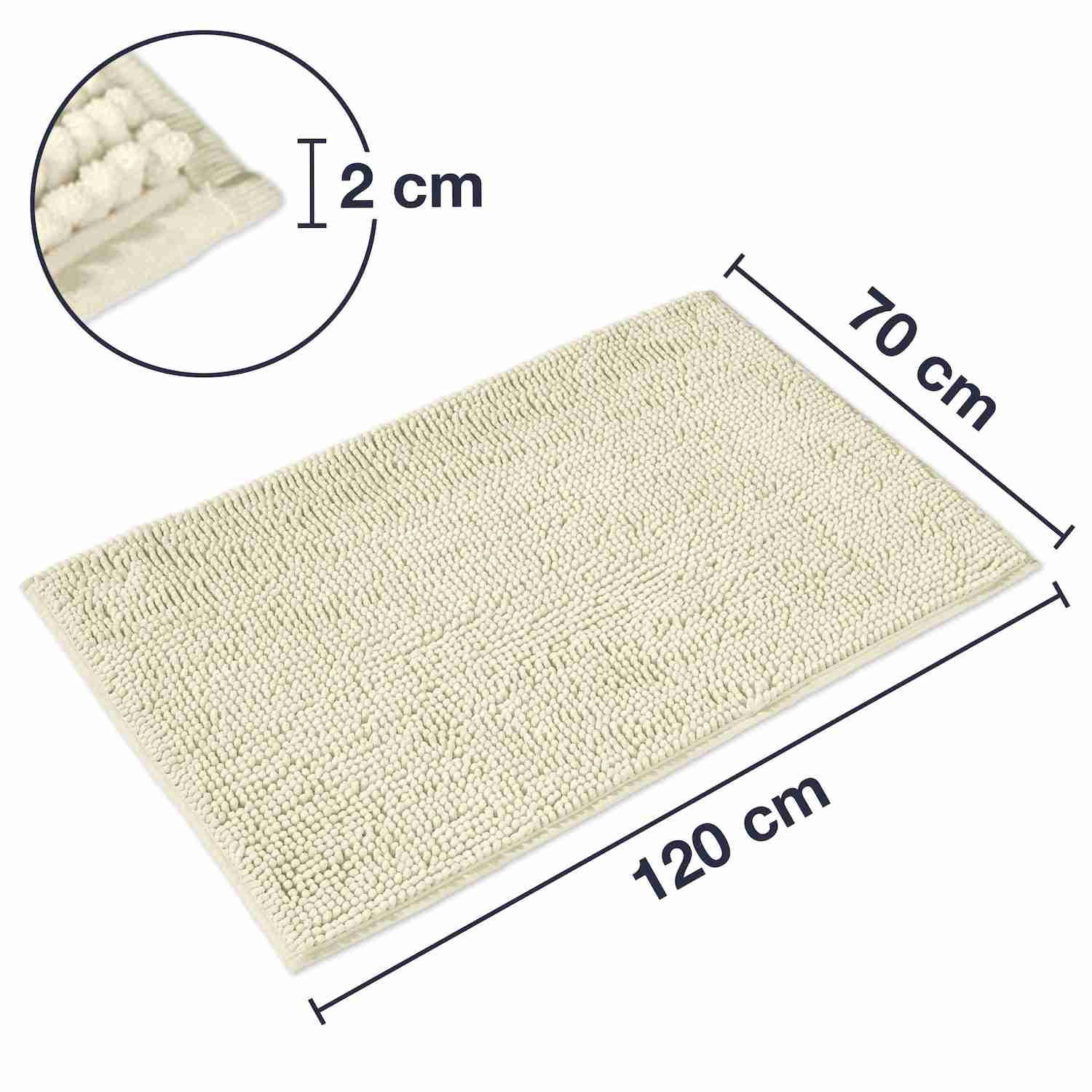 BADEMATTE PARIS - Creme, Textil (70/120cm) - WohnDirect