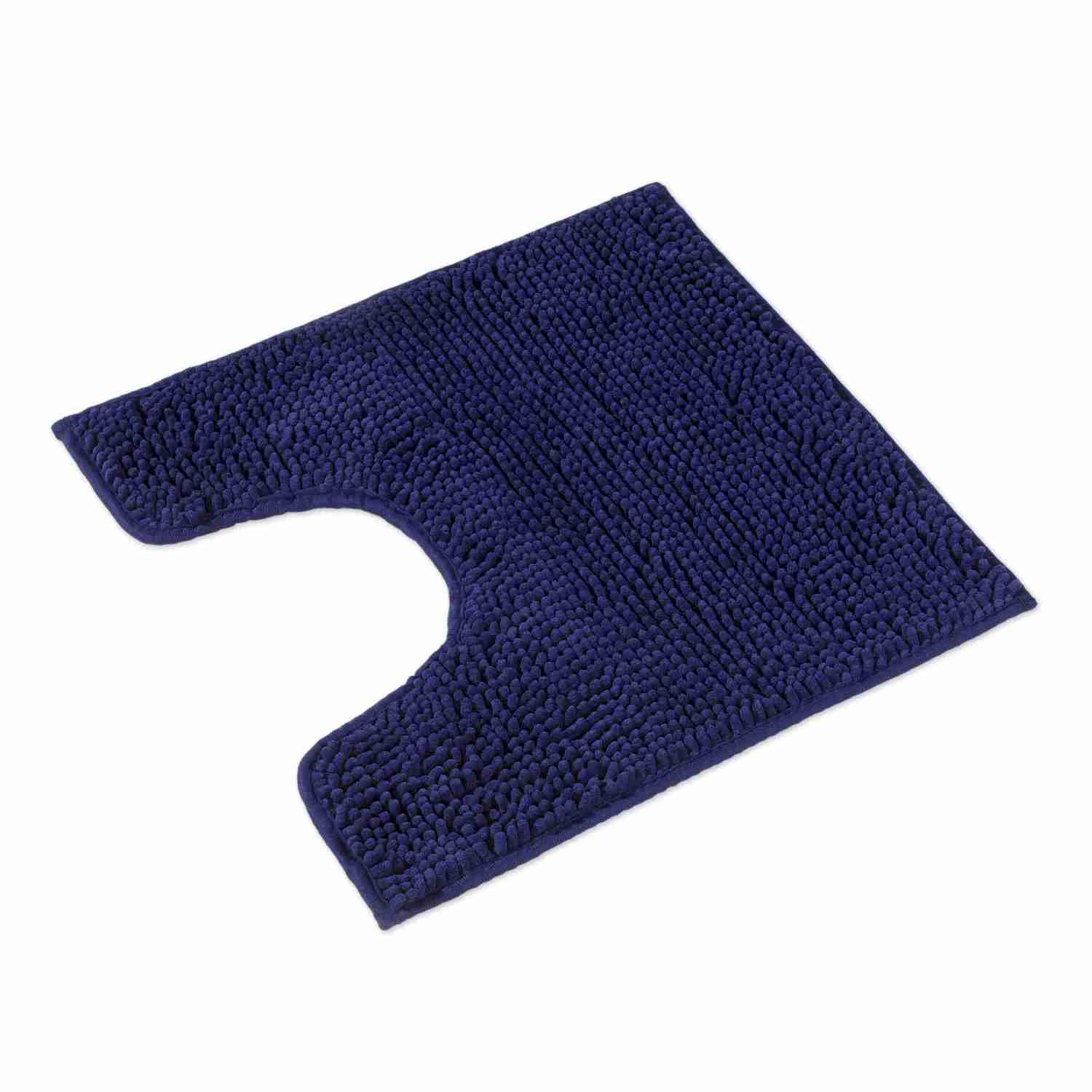 BADEMATTE MIT WC AUSCHNITT PARIS - Dunkelblau, Textil (45/45cm) - WohnDirect