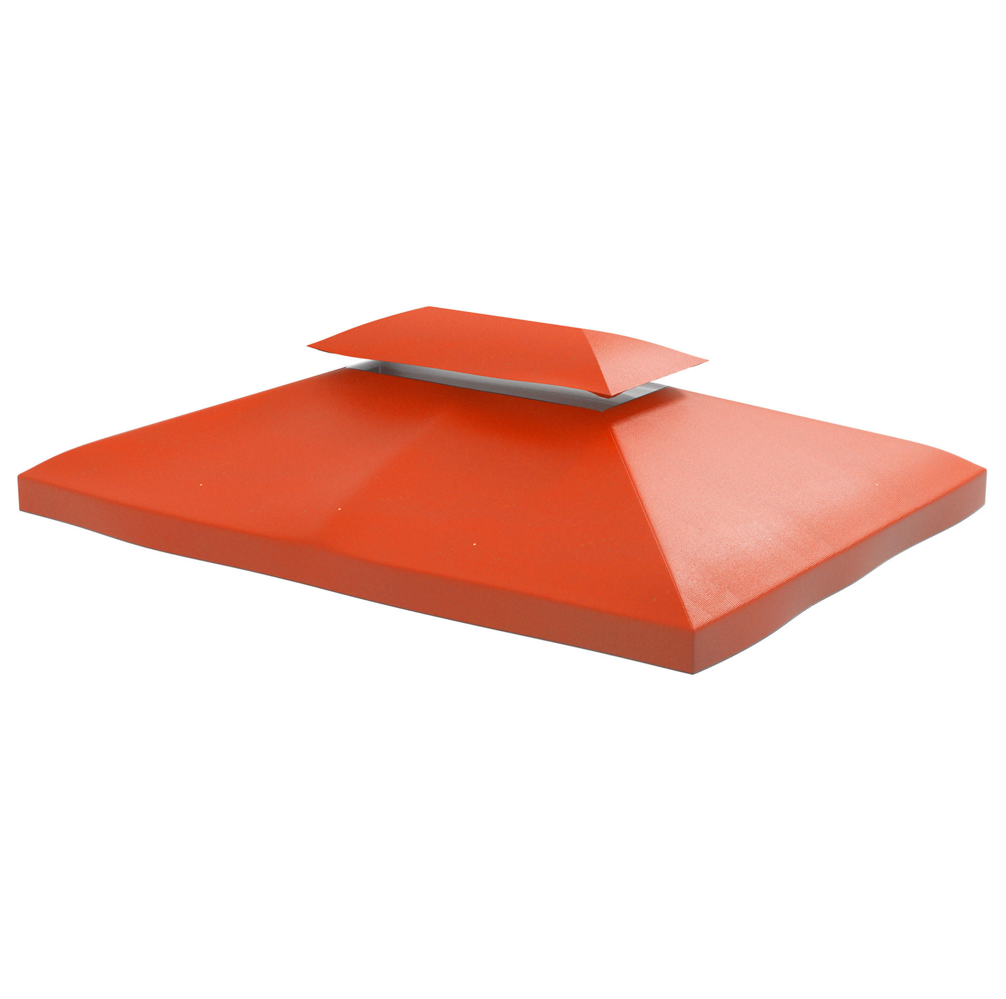 PAVILLONDACH 400/300/20 cm rostrot aus Polyester mit Doppeldach - Rot, Textil (300/20/400cm) - OKWISH