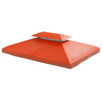 PAVILLONDACH 400/300/20 cm rostrot aus Polyester mit Doppeldach - Rot, Textil (300/20/400cm) - OKWISH