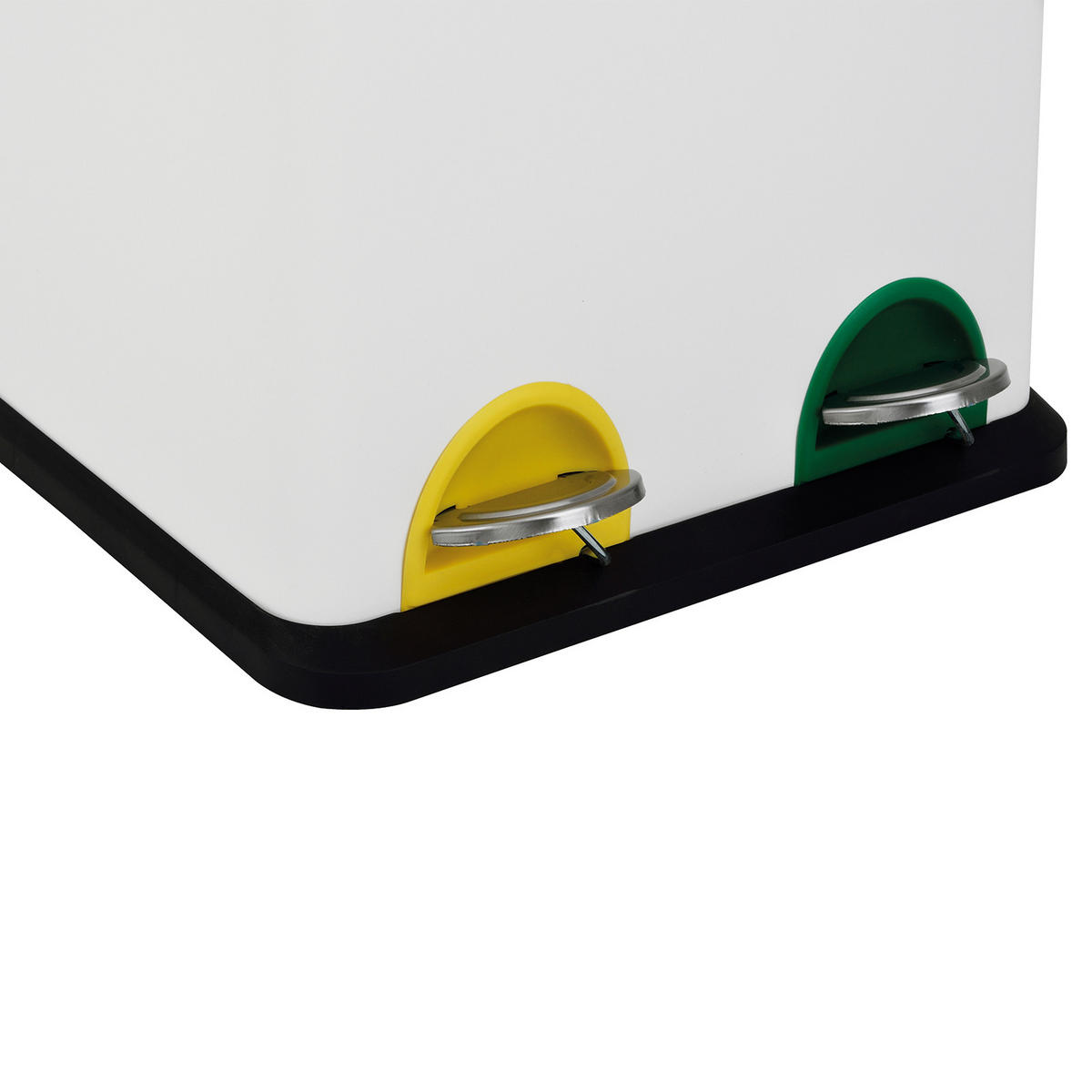 MÜLLEIMER TC2X20 Küchen-Eimer 40Liter Fassungsvermögen 2x20L Abfalleimer 2er-Mülleimer - Weiß, Metall (40/58/33cm) - SVITA