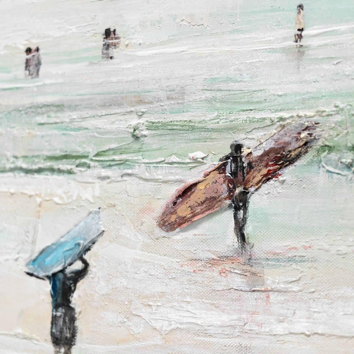 GEMÄLDE Wellenreiten Schattenfugenrahmen Schwarz 150x50 cm - Schwarz, Holz (150/50cm) - YS-art gallery