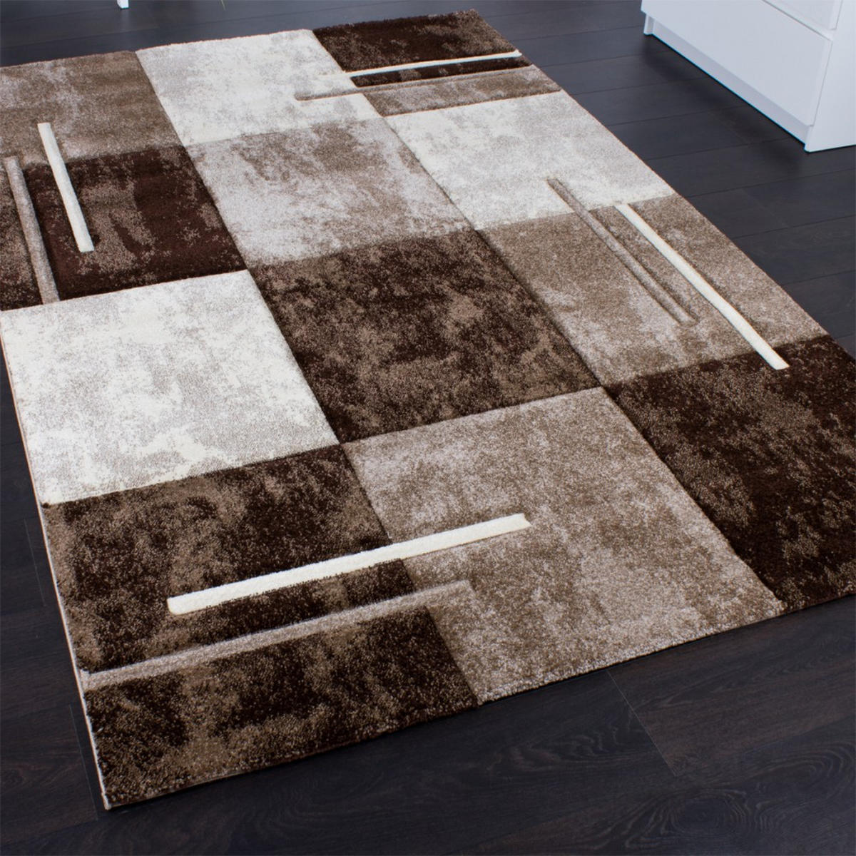 KURZFLORTEPPICH 60/110 cm Diamond 663 - Braun, Textil (60/110cm) - Paco Home