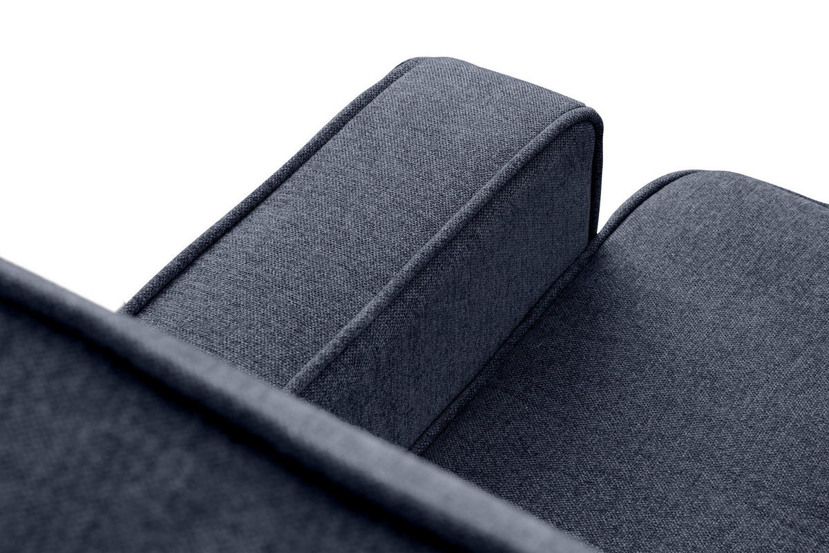 SCHLAFSOFA ORIO 3 Personen, Chenille-Stoff, Marineblau - Blau, Textil (219/90/90cm) - KONSIMO®