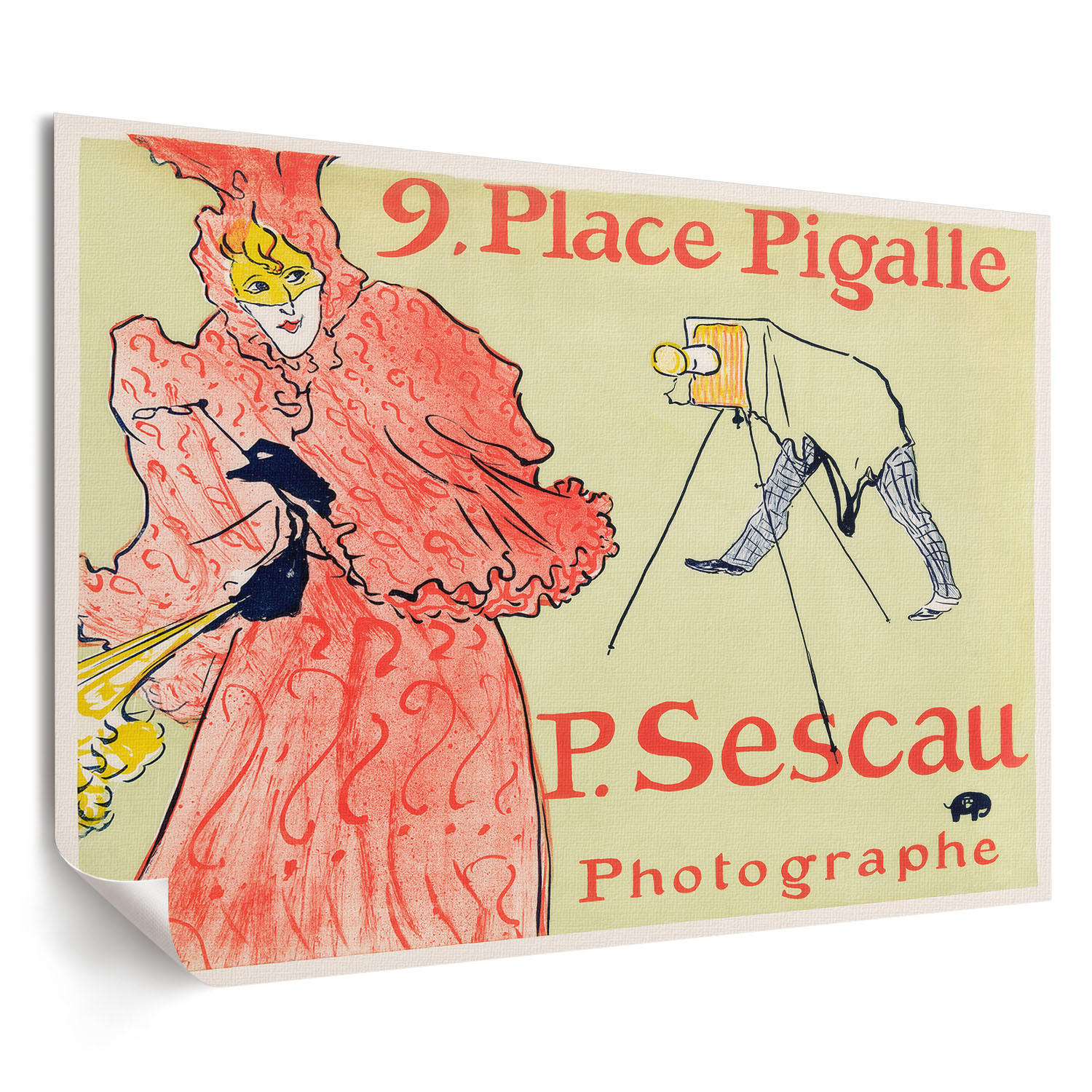 POSTER - 42x29 cm (A3) - Henri de Toulouse-Lautrec - Der Fotograf Sescau - Rot, Textil (42/29.7/0.1cm) - TULUP