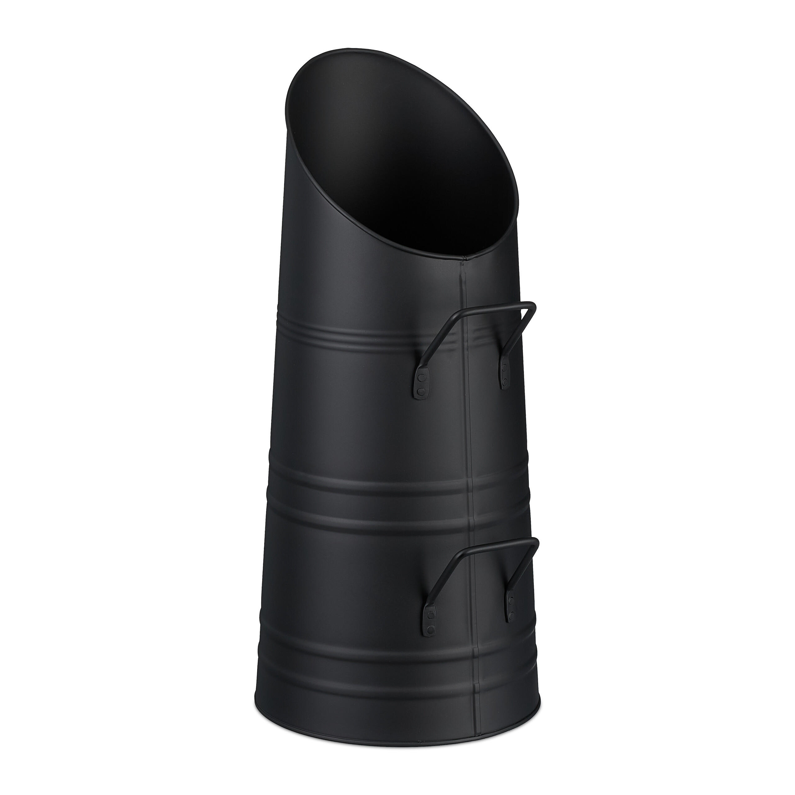 KOHLENSCHÜTTE - Schwarz, Metall (23/23/51cm) - Relaxdays