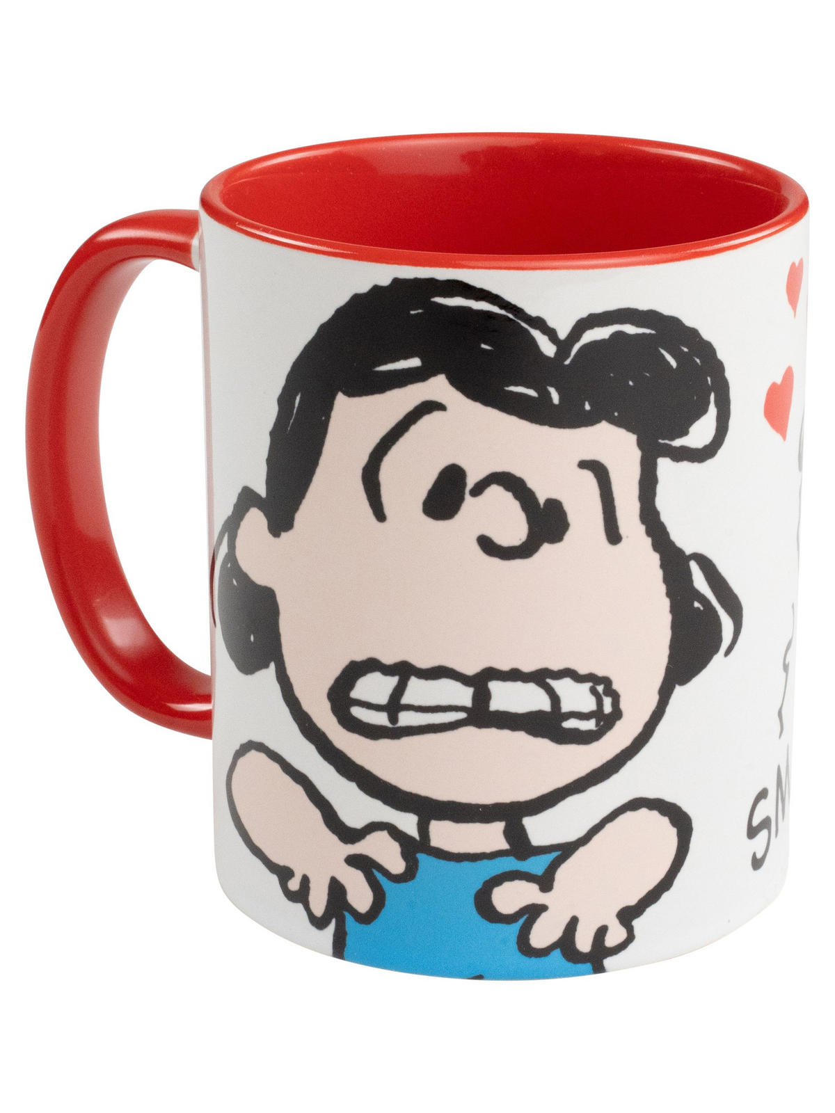 KAFFEEBECHER The Peanuts Snoopy Smak Lucy Rot/Weiß 320 ml - Multicolor, Keramik (0.32L) - United Labels