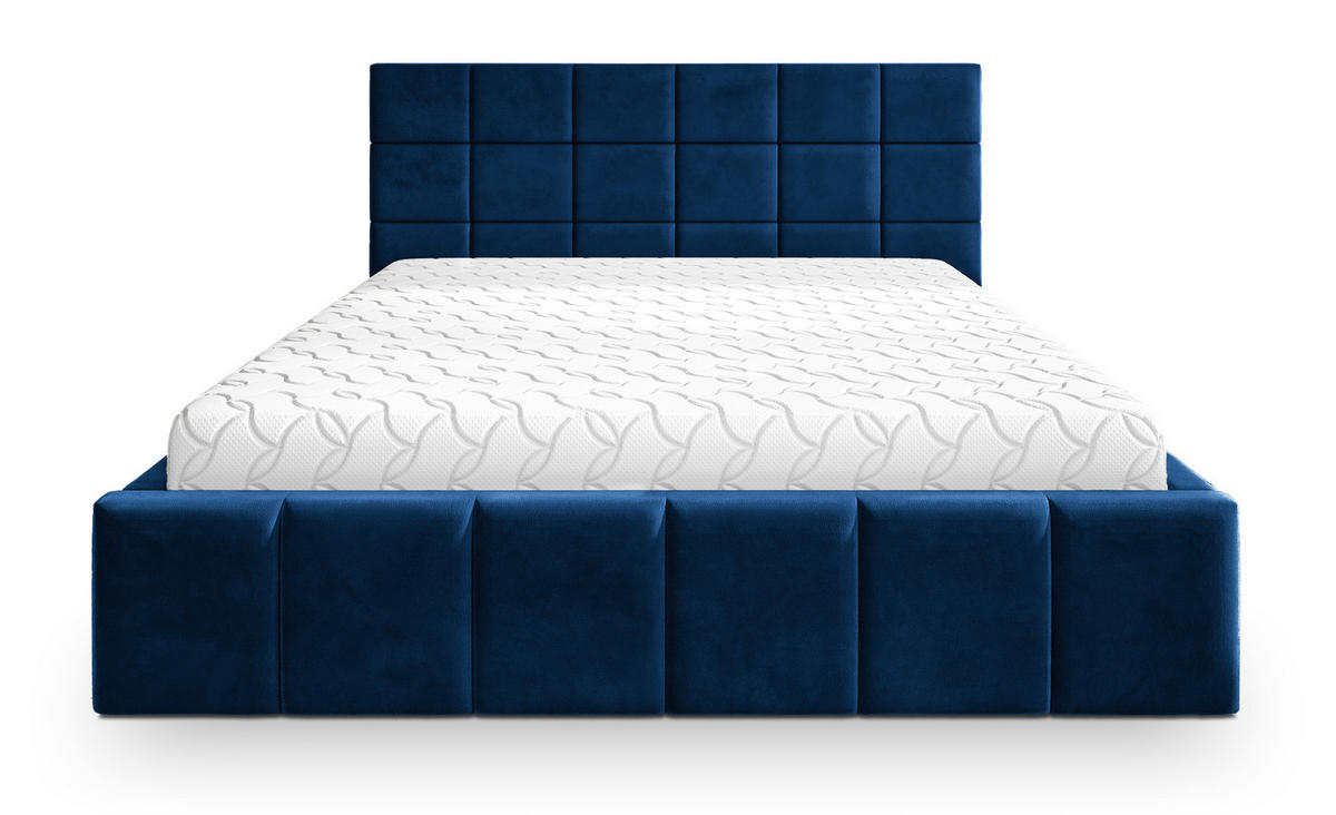 POLSTERBETT VERTO K 120x200 cm mit Bettkästen - Blau - Blau, Holz/Textil - MASSENO